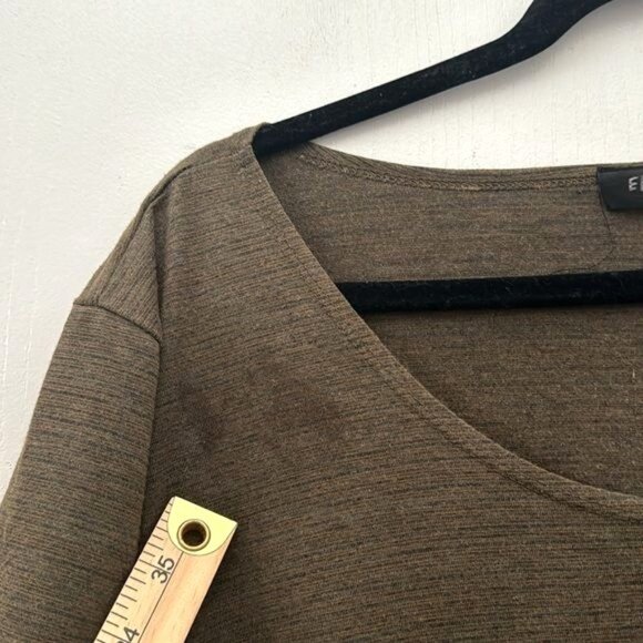 Elizabeth Womens 2X Brown Tie Front Short Sleeve Top - Picture 4 of 6